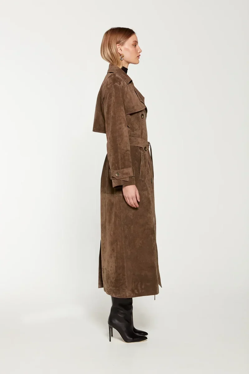 Zavithaya | Trenchcoat aus Wildleder