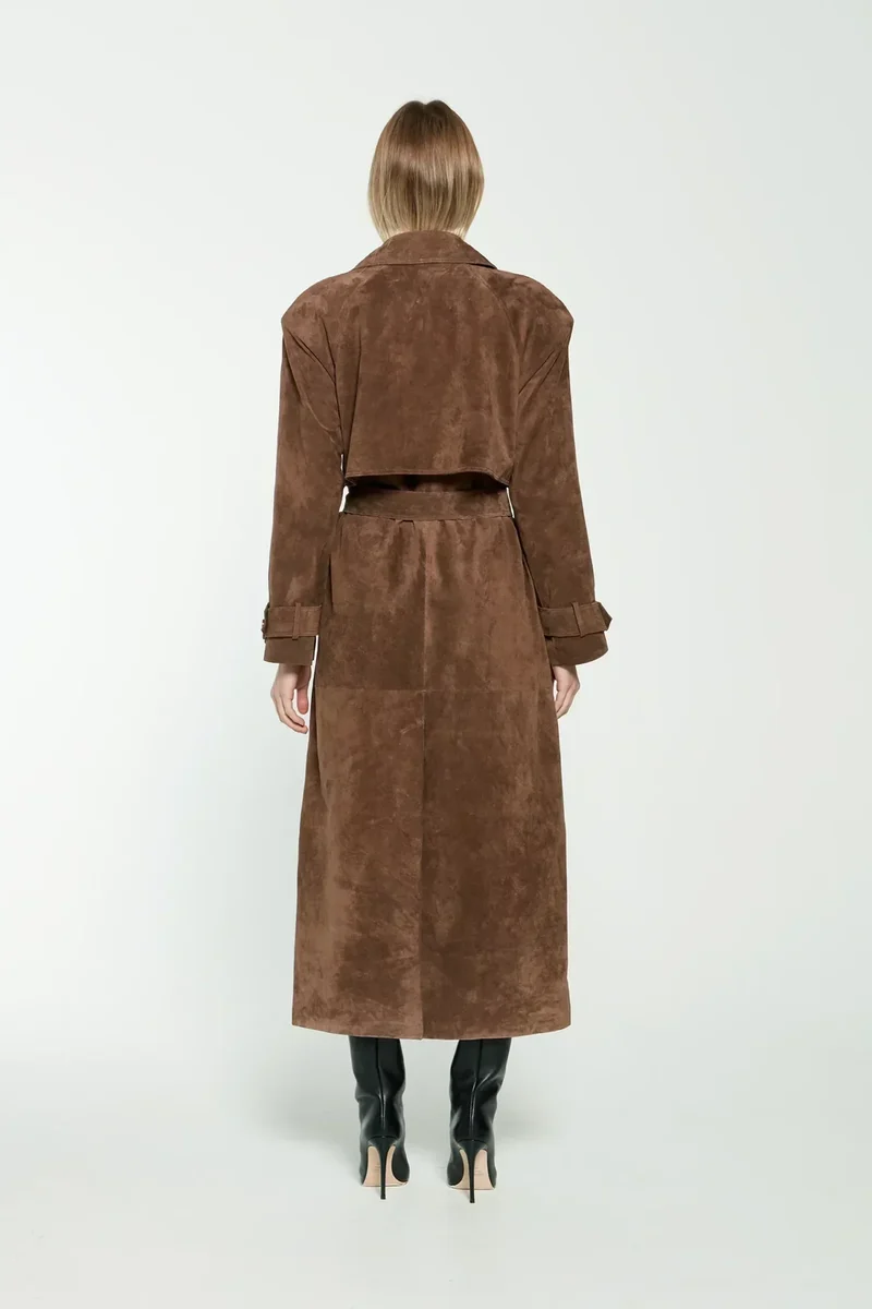Zavithaya | Trenchcoat aus Wildleder