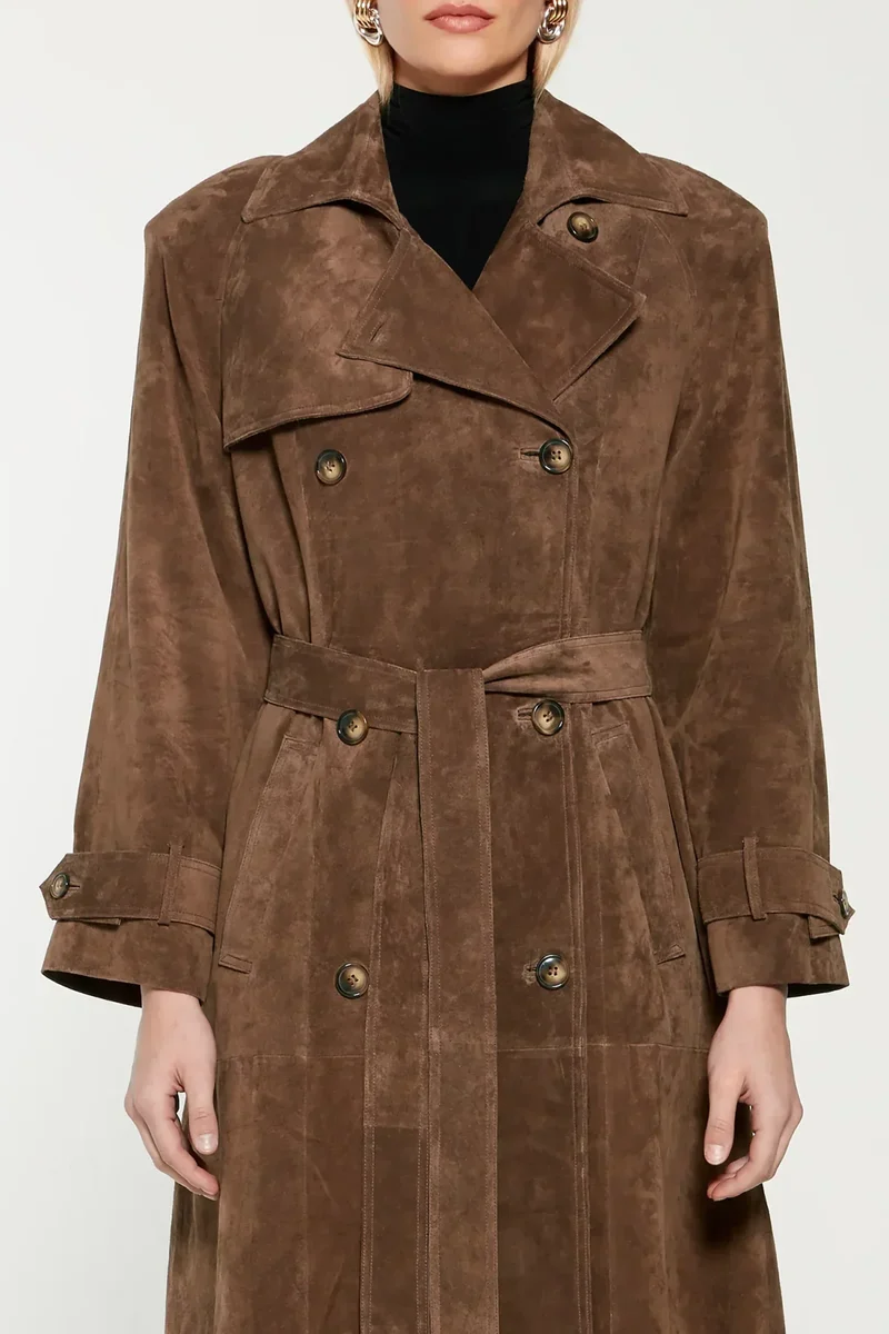 Zavithaya | Trenchcoat aus Wildleder