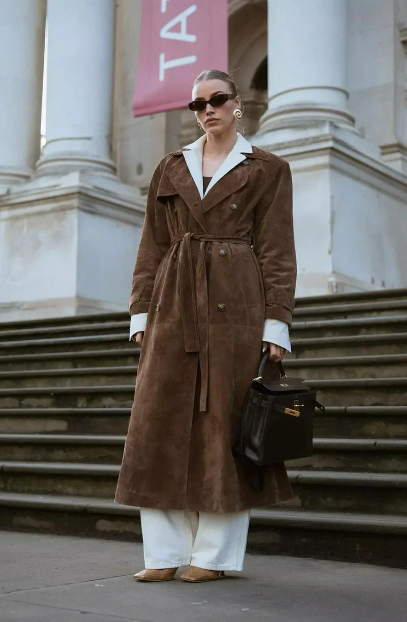 Zavithaya | Trenchcoat aus Wildleder