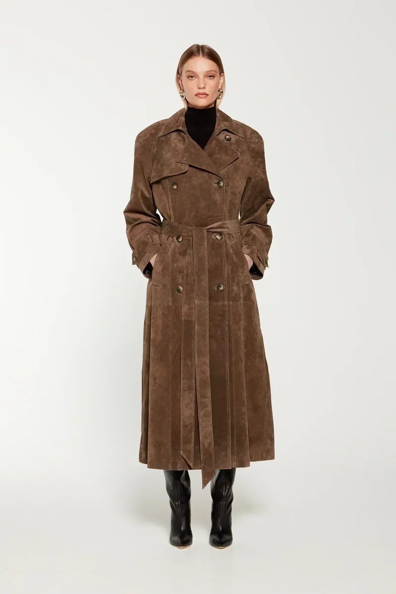 Zavithaya | Trenchcoat aus Wildleder