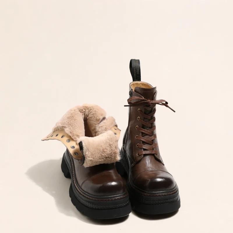Halbhohe Schnürstiefel für Damen - Vianey