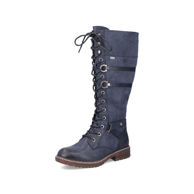Rieker Hoher Lederstiefel für Damen | Blau