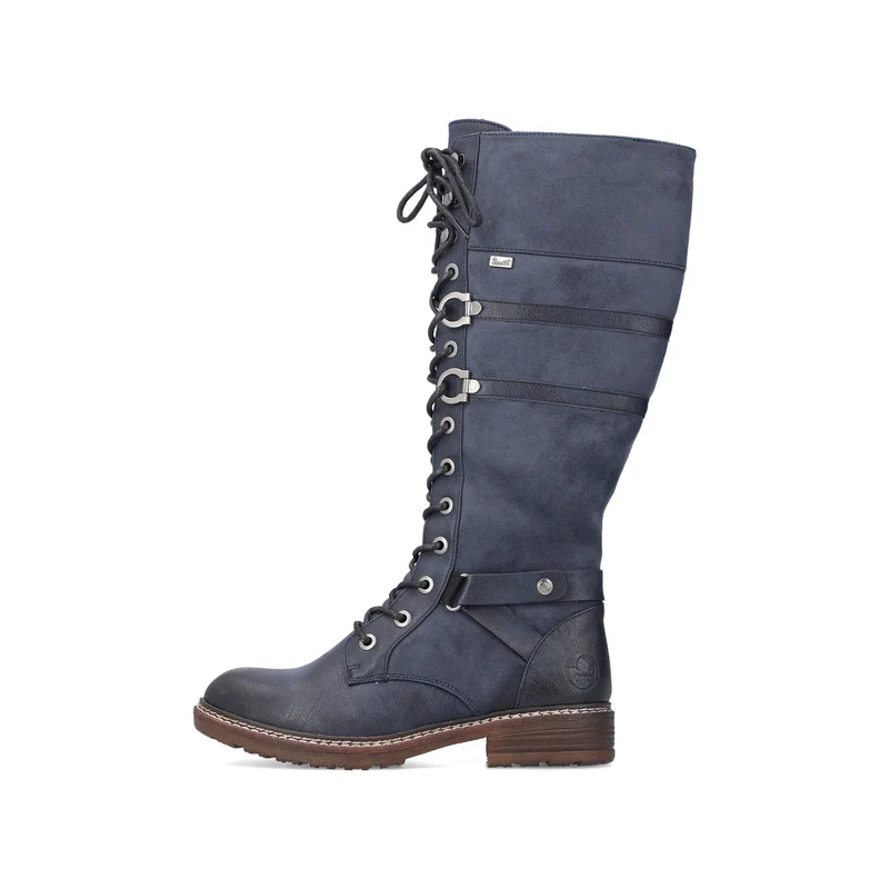 Rieker Hoher Lederstiefel für Damen | Blau