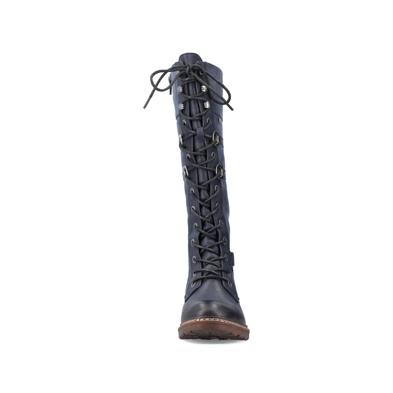Rieker Hoher Lederstiefel für Damen | Blau
