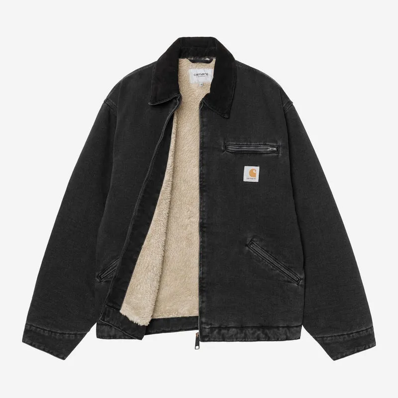 Carhartt WIP Herren OG Detroit Maitland Jeansjacke | Schwarz / Schwarz