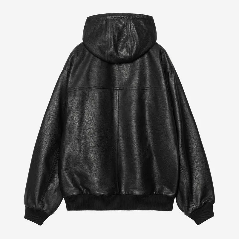 Carhartt WIP Herren OG Active Lederjacke in Jubiläumsausgabe zum 50-jährigen Bestehen | Schwarz / Hamilton Braun