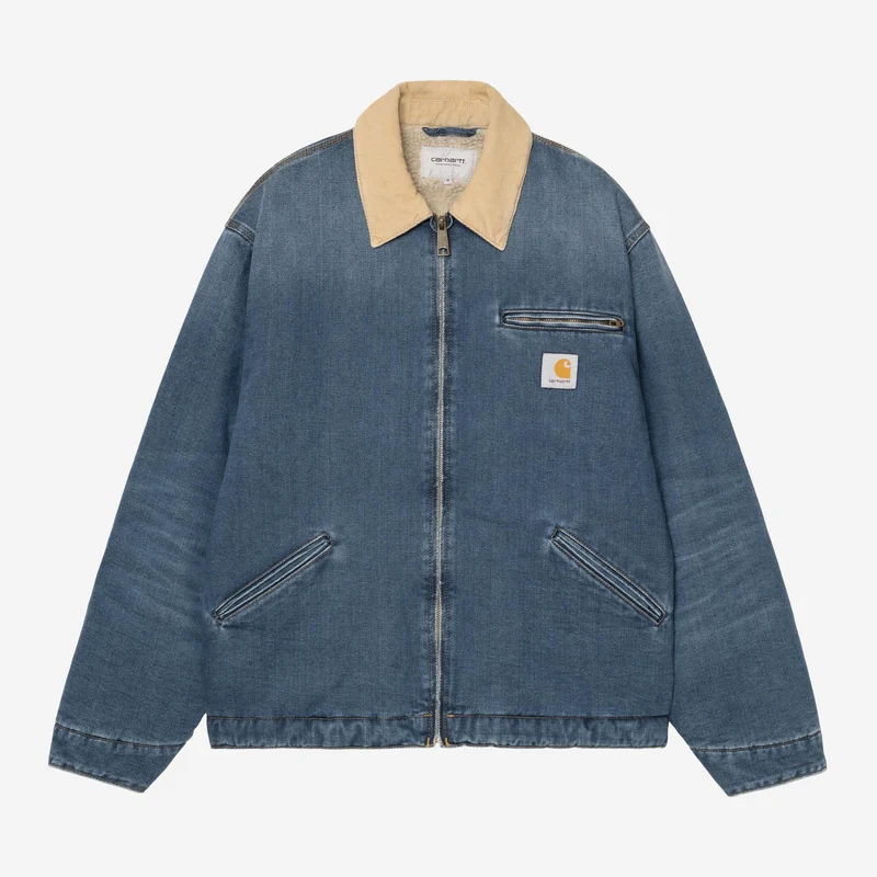 Carhartt WIP Herren OG Detroit Maitland Jeansjacke | Blau / Dusty Hamilton Braun