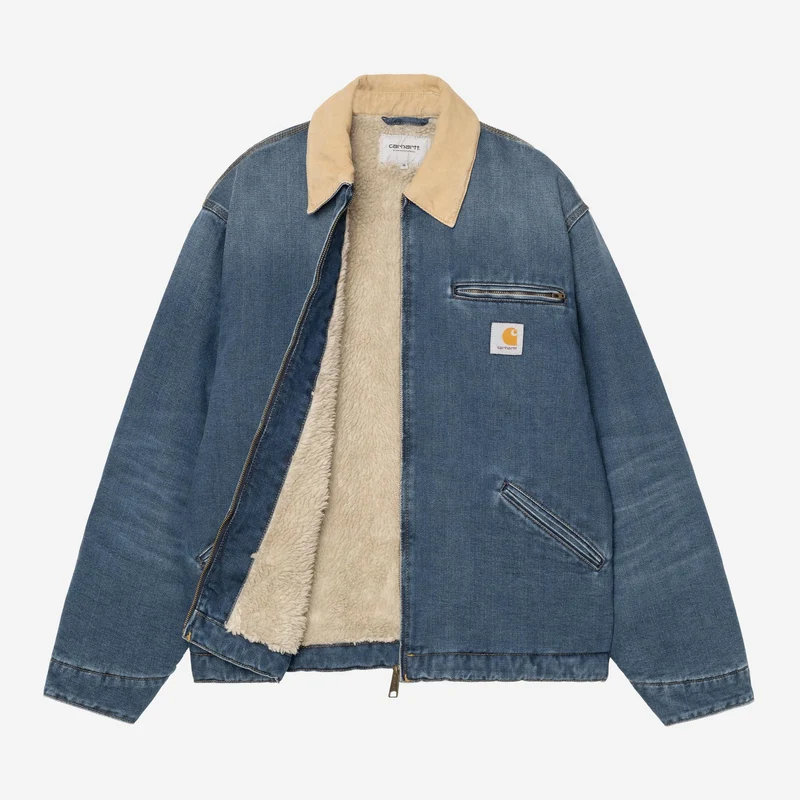 Carhartt WIP Herren OG Detroit Maitland Jeansjacke | Blau / Dusty Hamilton Braun