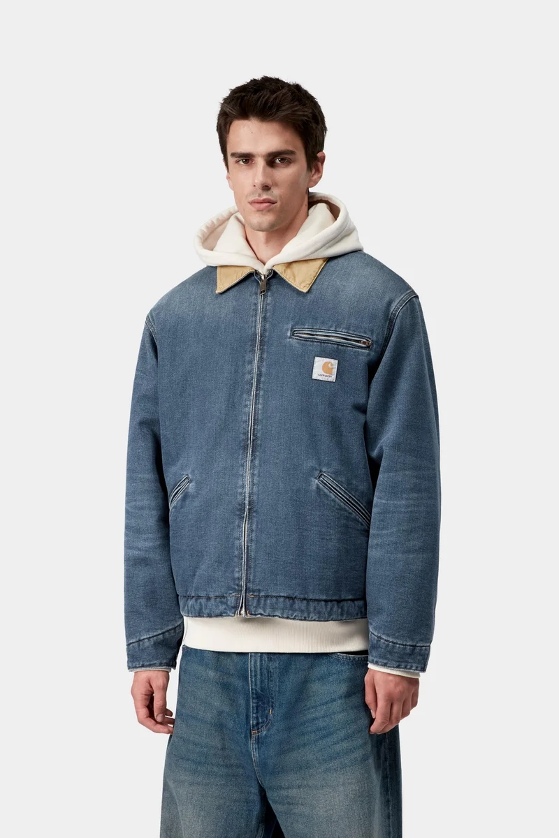 Carhartt WIP Herren OG Detroit Maitland Jeansjacke | Blau / Dusty Hamilton Braun