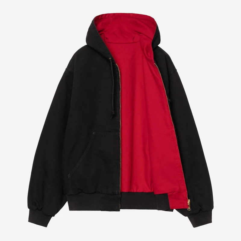 Carhartt WIP Herren OG Active Canvas-Jacke in der 50th Anniversary Edition | Schwarz / USA-Rot