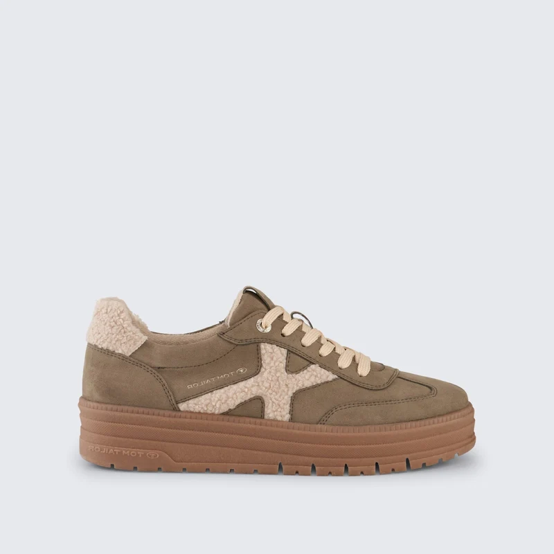 Tom Tailor Damen-Plateausneaker mit Futter | Khaki