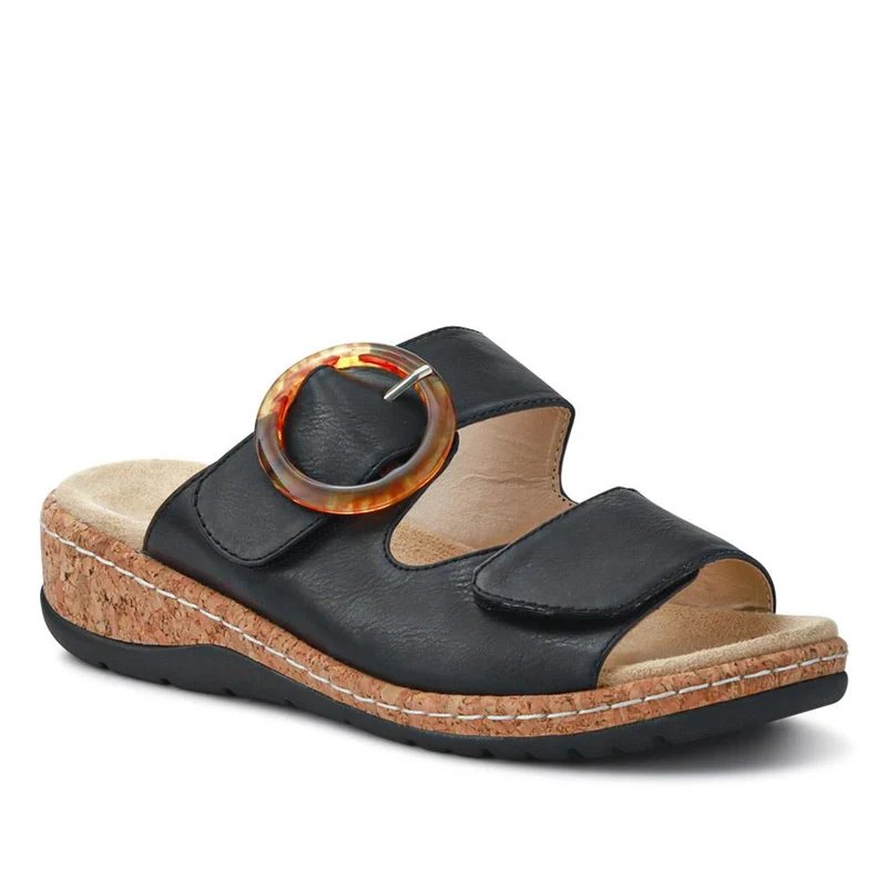 Wide Fit Dual-Fasten Mules - WBINS41103 / 327 398