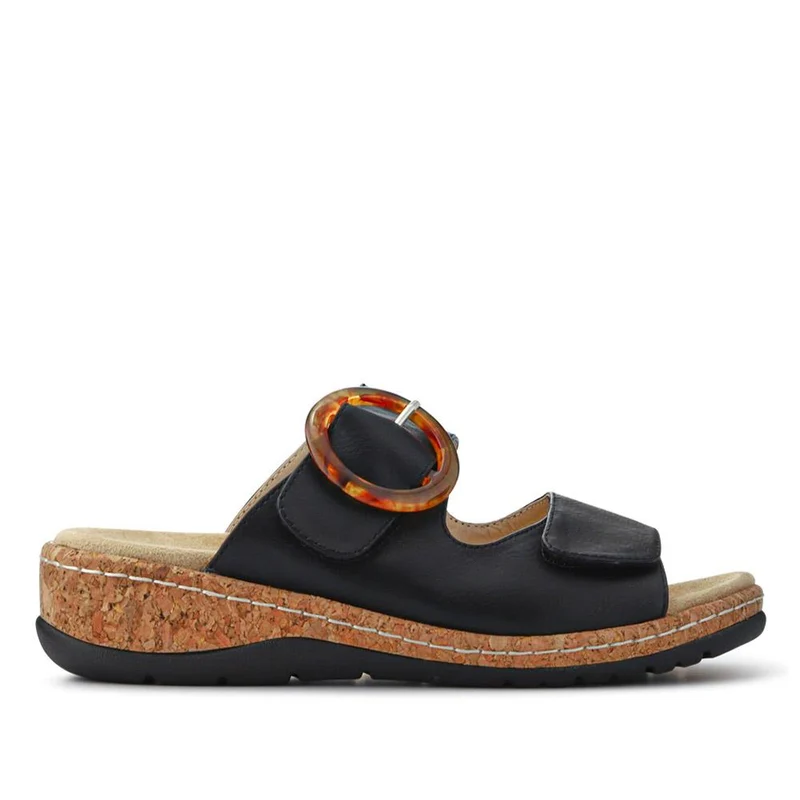 Wide Fit Dual-Fasten Mules - WBINS41103 / 327 398 - Black