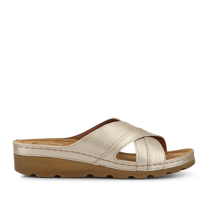 Crossover Mule Sandals - SERAY33007 / 320 090 - Soft Gold