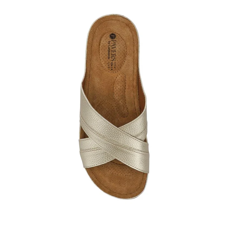 Crossover Mule Sandals - SERAY33007 / 320 090 - Soft Gold