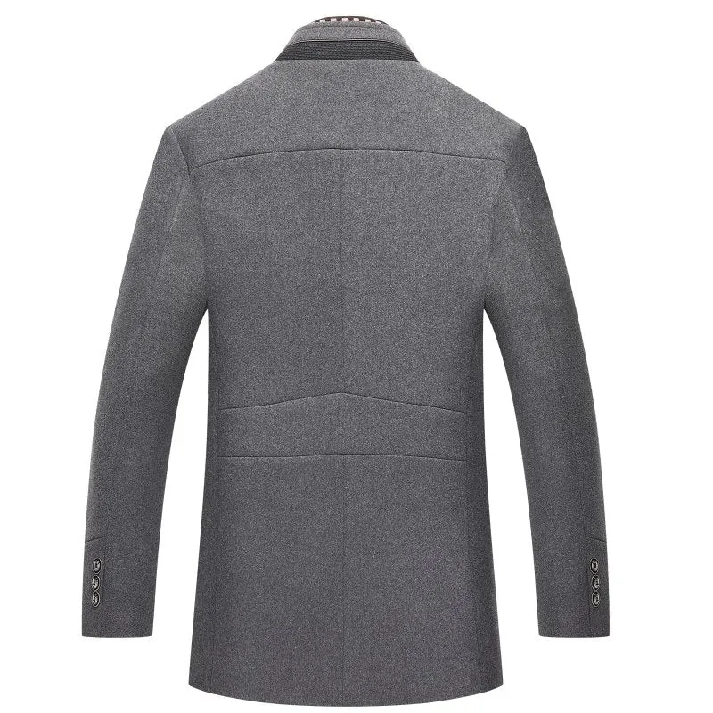 Herren Wintermantel | Elegantes Design | Stehkragen | Warm Gefüttert