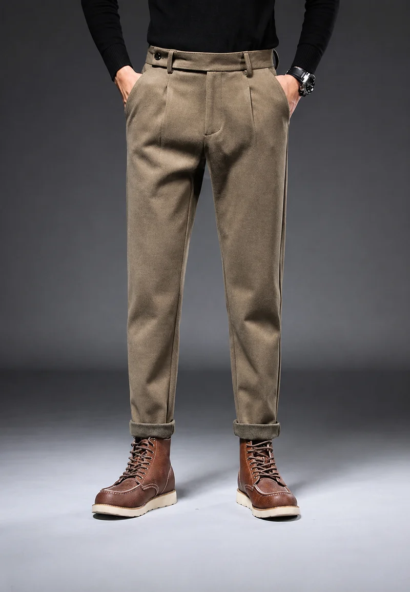 Freizeithose mit geradem Schnitt und Bundfalten – Viktor