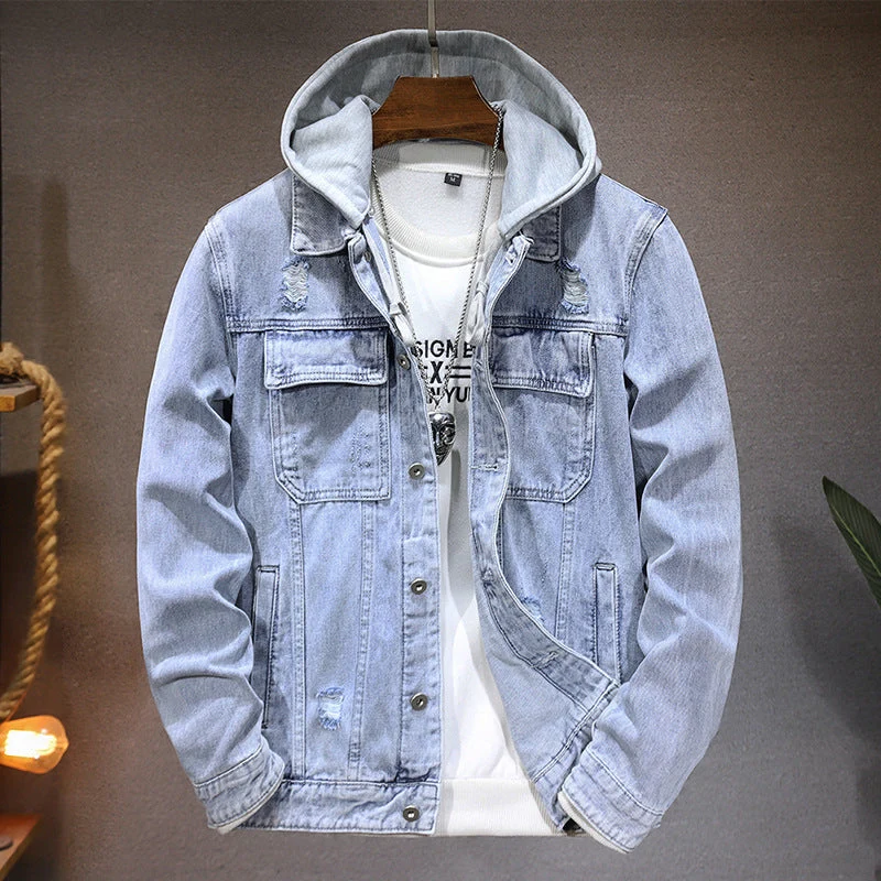 Herren-Jeansjacke mit Kapuze im Washed-Look – Bennett