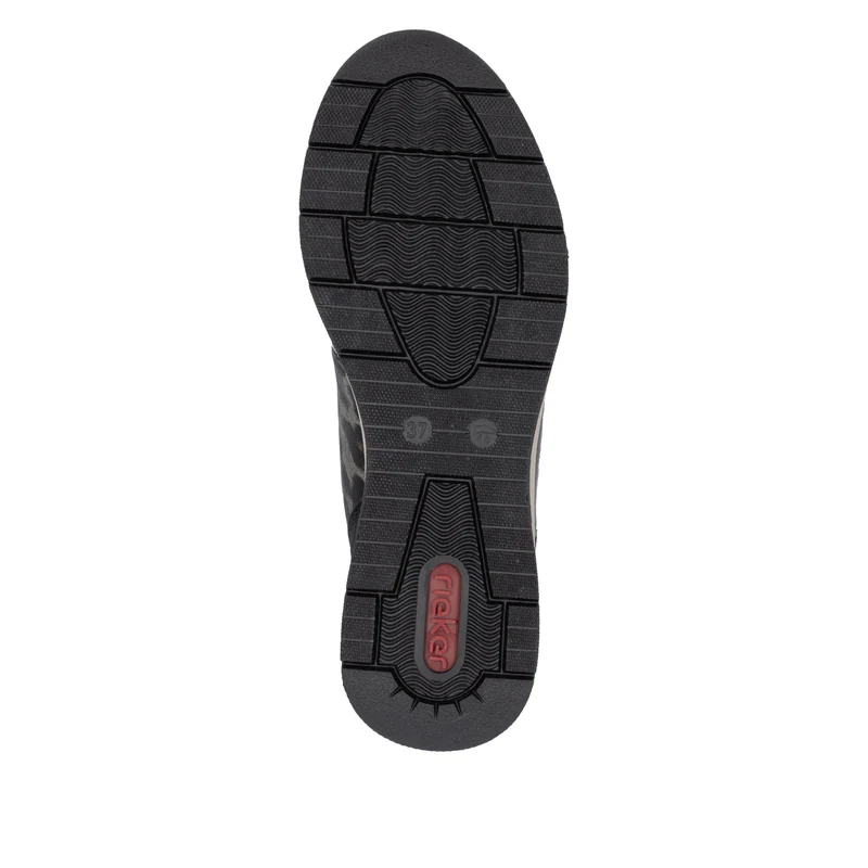 Rieker Damen Keilstiefeletten | Schwarzer Animal-Print
