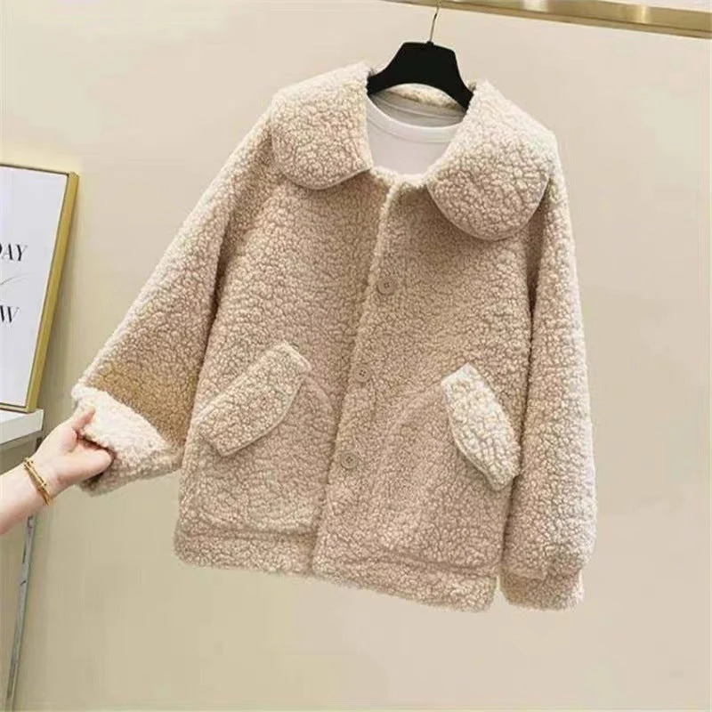 Damenmantel mit Fleece-Effekt im entspannten Winterstil - Mimiko