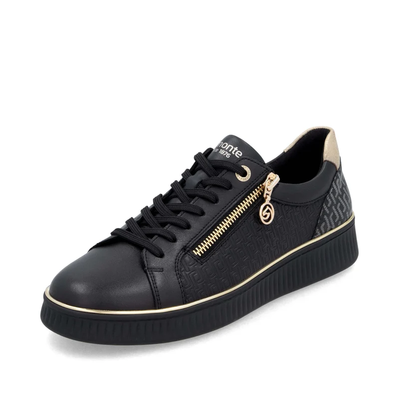 Remonte Modische Leder-Sneaker für Damen | Schwarz
