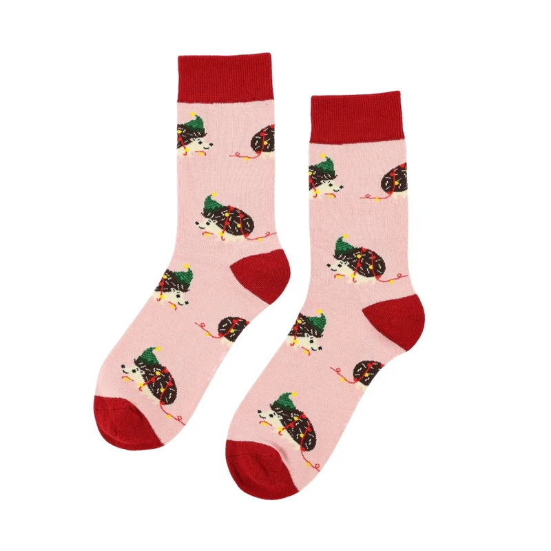 Bare Kind Weihnachtsstrümpfe aus Bambus, rosa & grün | 3er-Pack