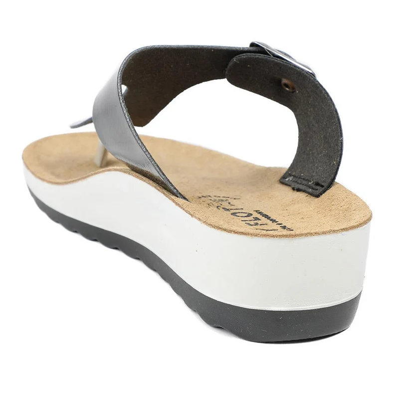 Fly Flot Toe Post Sandals - FLY37045 / 323 200 - Black Patent