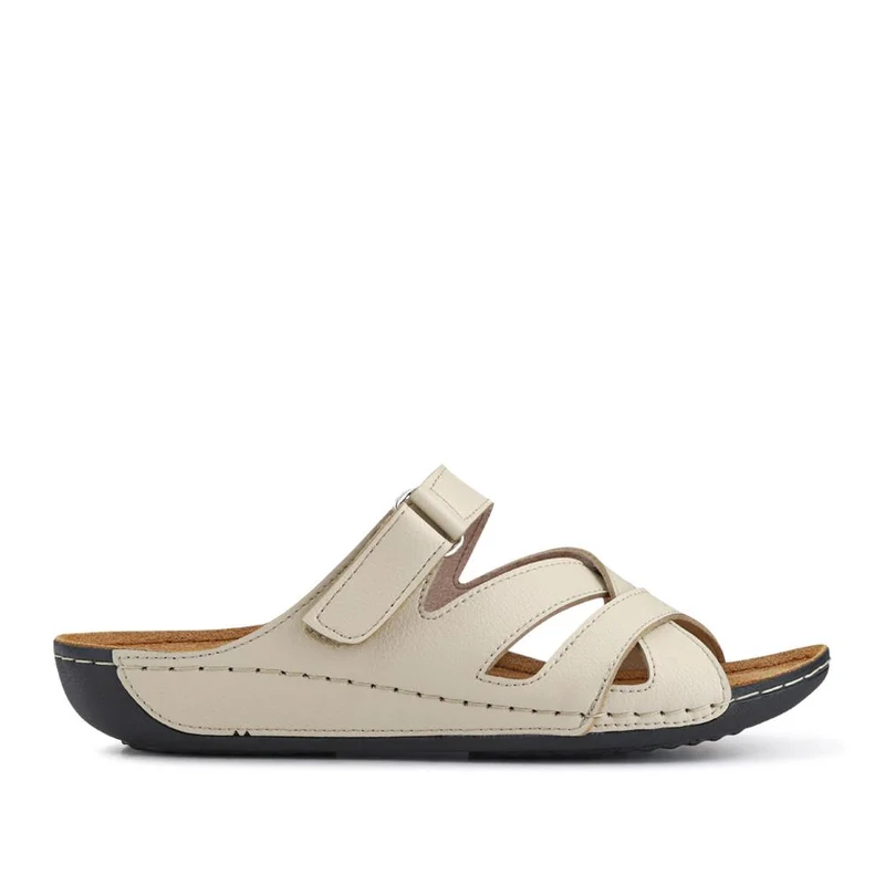 Lightweight Touch Fasten Mules - SERAY41001 / 327 547 - Beige