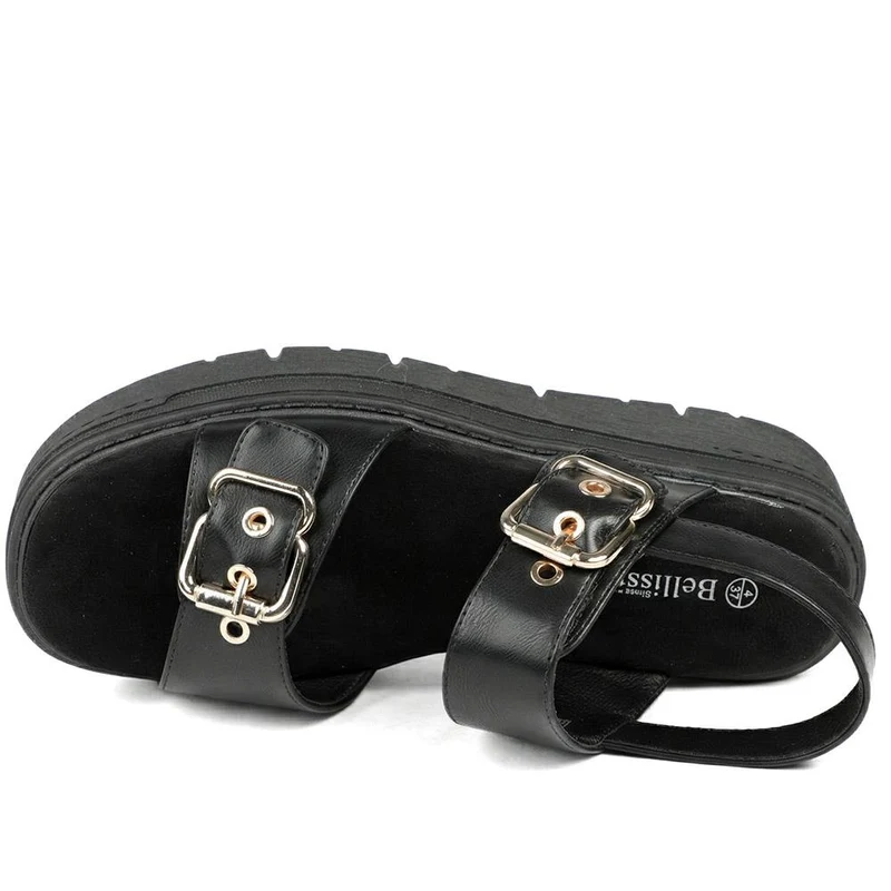 Bellissimo Adjustable Buckled Platform Sandals - BELWOIL43016 / 329 249 - Black