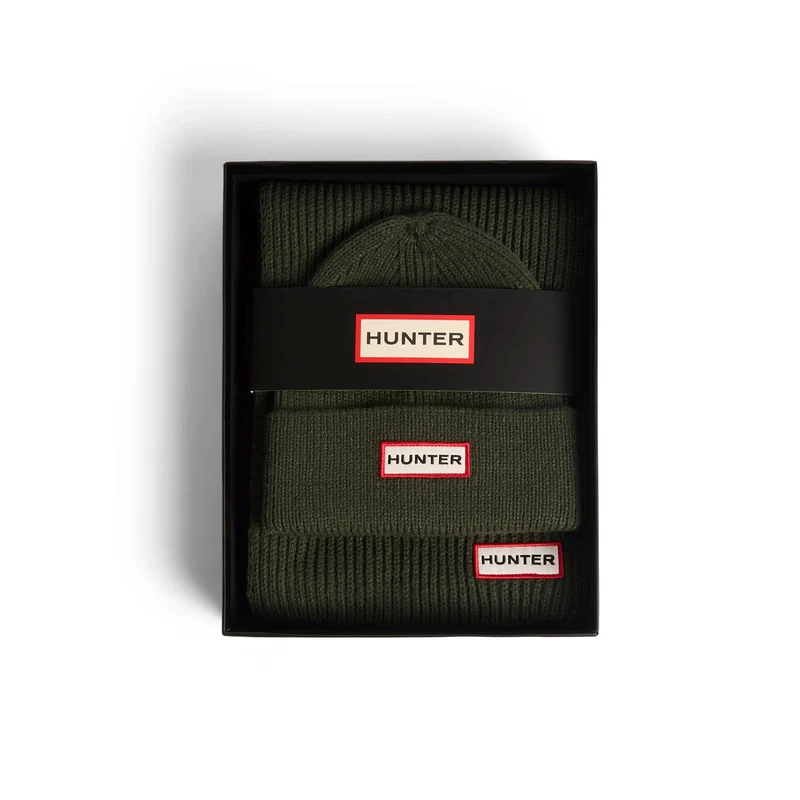 Hunter Jura Schal- und Mützen-Set | Kambaba Grün