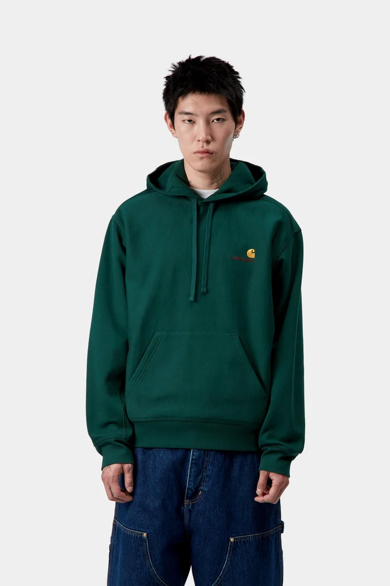 Carhartt WIP Herren American Script Hoodie | Dunkelbraun