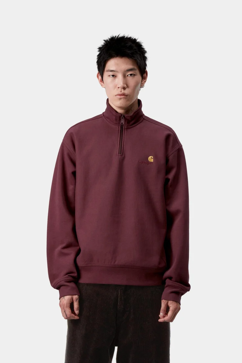Carhartt WIP Herren Halb-Zip-Reißverschluss American Script Sweatshirt | Rondo