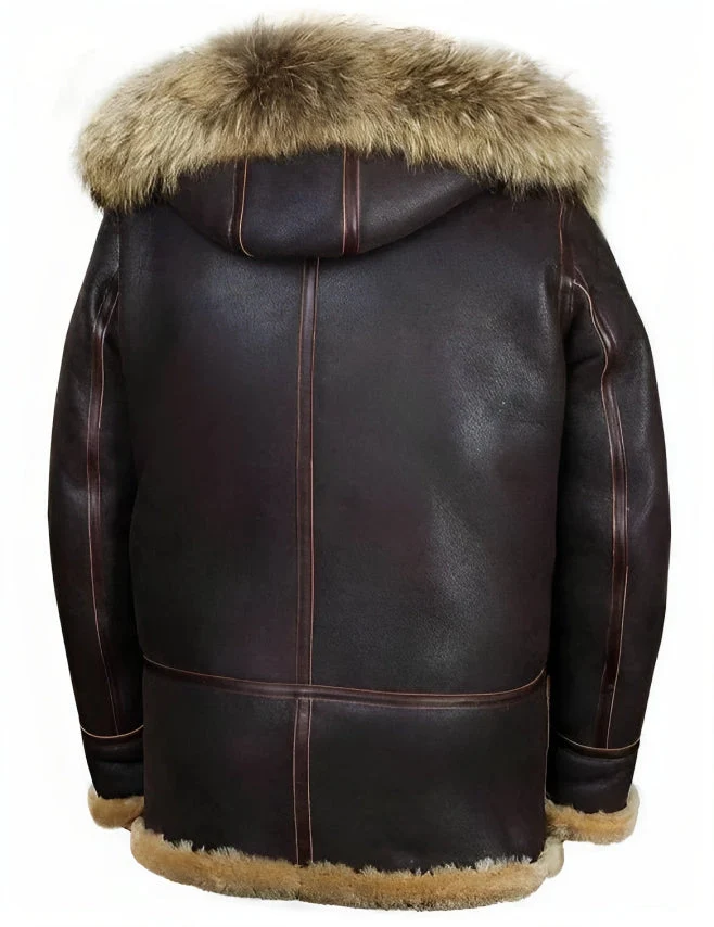 Herren Winterjacke | B-7 Stil | Warm gefüttert mit weichem Schafsfell-Effekt