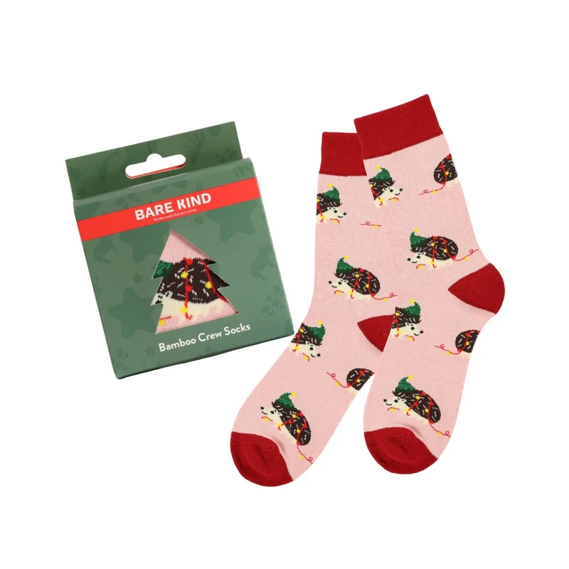 Bare Kind Weihnachtskugel-Igel-Bambussocken