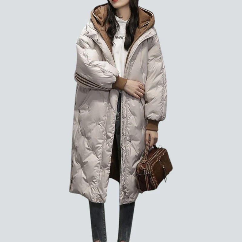 Damen | Lange Jacke Beige