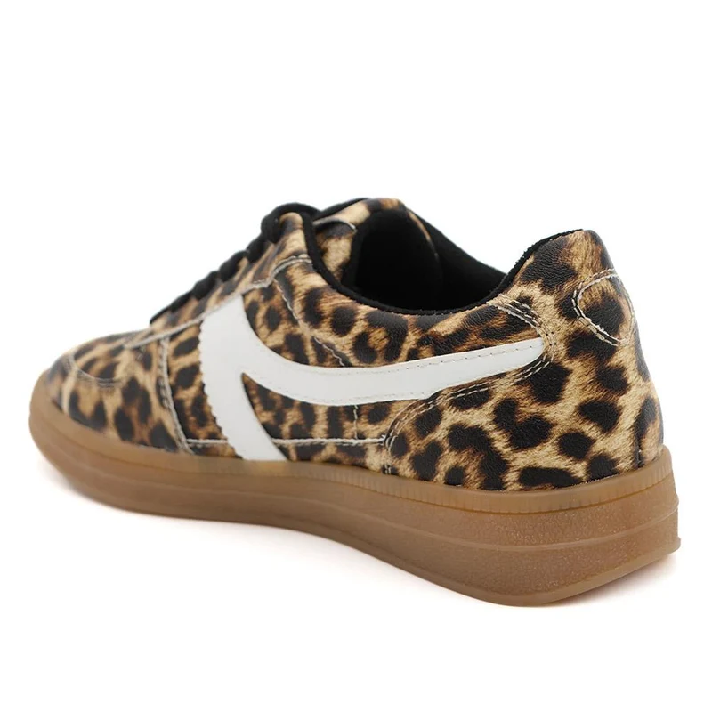 Bellissimo Lace Up Gum Sole Trainers - BELWBIN44051 / 329 622 - Leopard