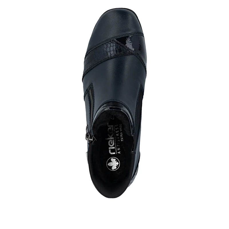 Rieker Damen Stiefeletten aus Leder mit Fleecefutter | Blau