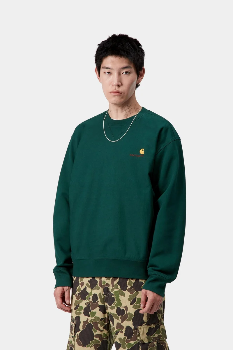 Carhartt WIP Herren American Script Sweatshirt | Dunkelbraun