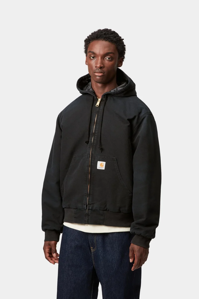 Carhartt WIP Herren OG Active Stone Canvas Jacke | Schwarz