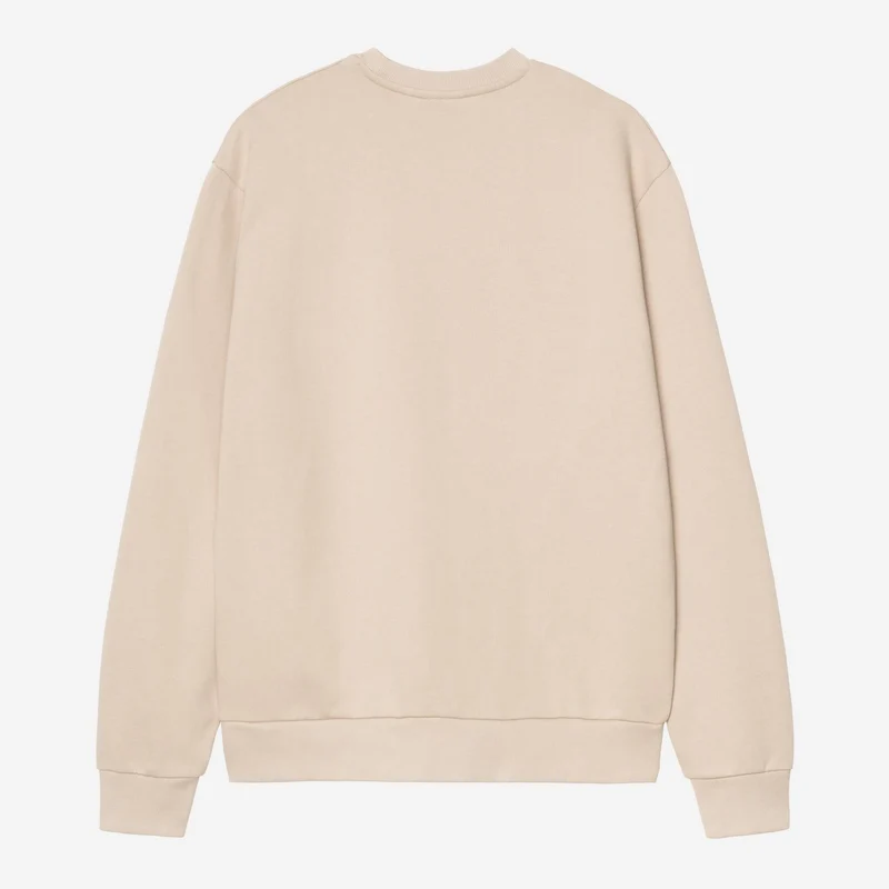 Carhartt WIP Herren Sweatshirt mit Schriftzug-Stickerei | Fleur De Sel / Weiß