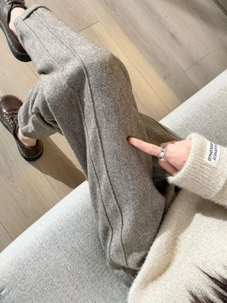 Sarina | Tweed-Bleistifthose mit hoher Taille aus Wolle