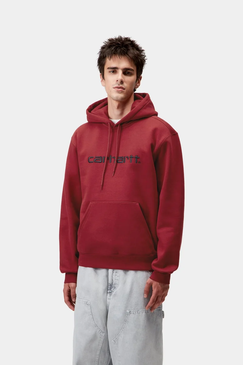 Carhartt WIP Herren Carhartt Kapuzenpullover | Scharlachrot / Graphit
