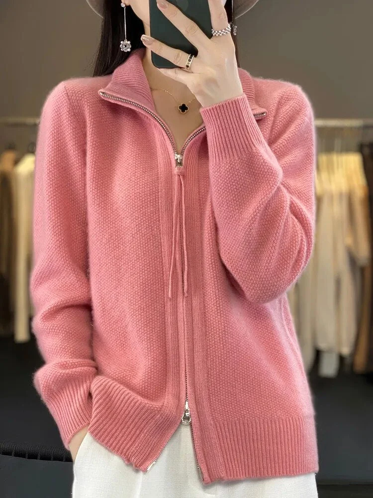 Zina | Kaschmir-Pullover mit Reißverschluss