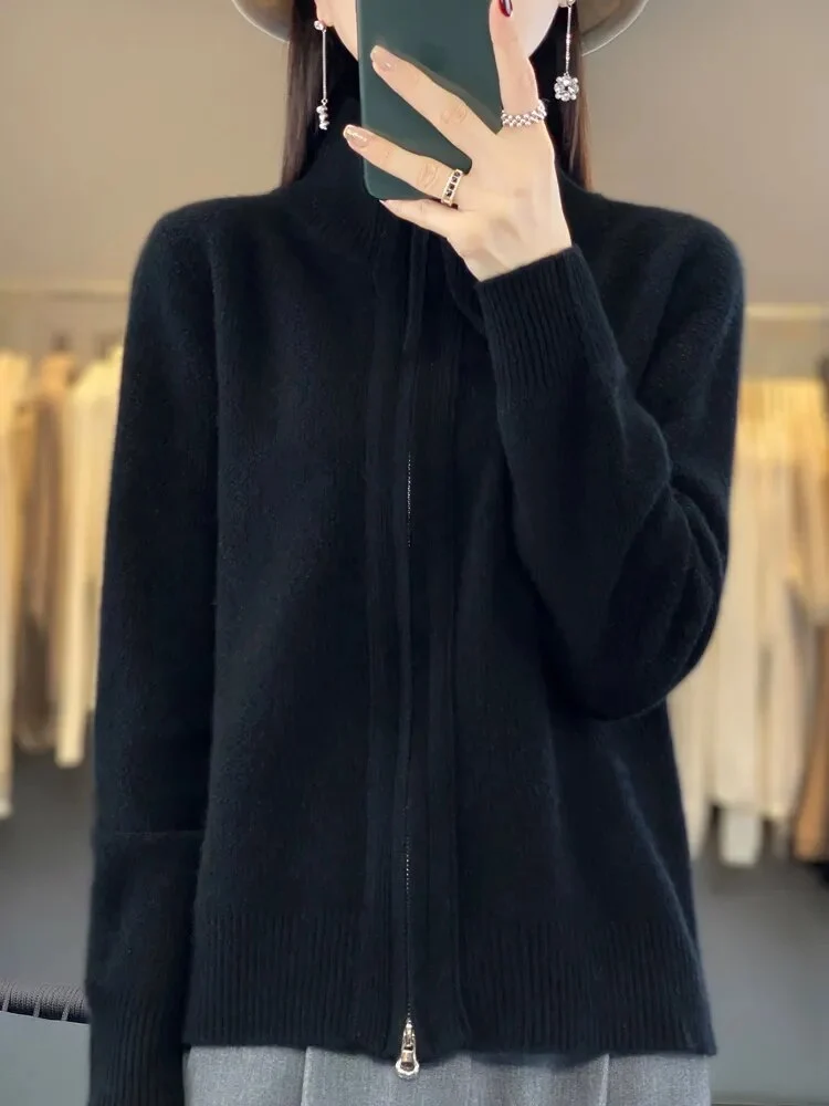 Zina | Kaschmir-Pullover mit Reißverschluss