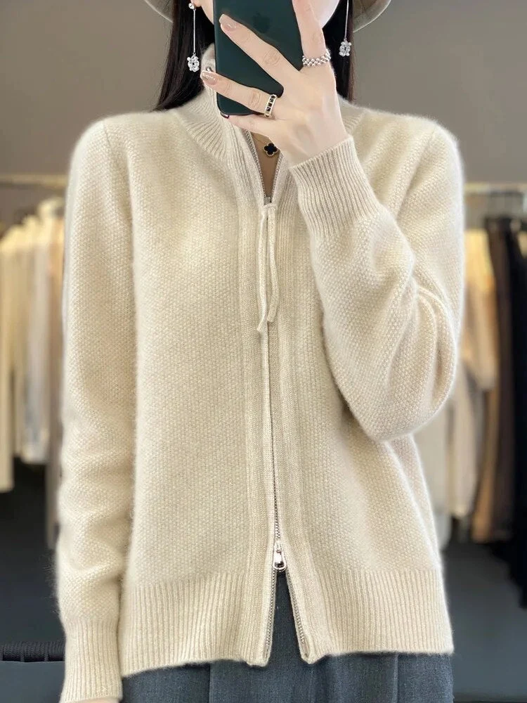 Zina | Kaschmir-Pullover mit Reißverschluss