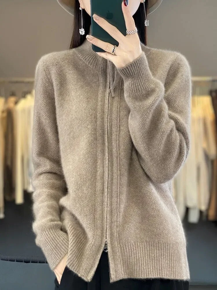 Zina | Kaschmir-Pullover mit Reißverschluss