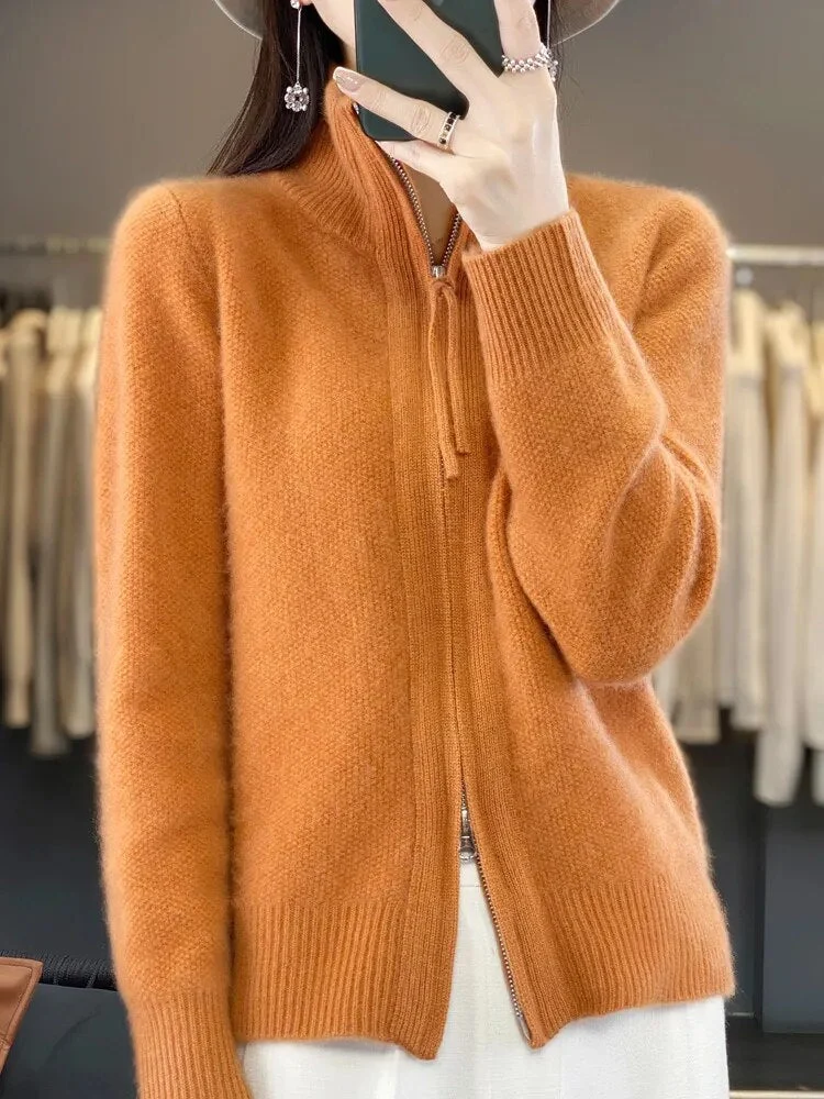 Zina | Kaschmir-Pullover mit Reißverschluss