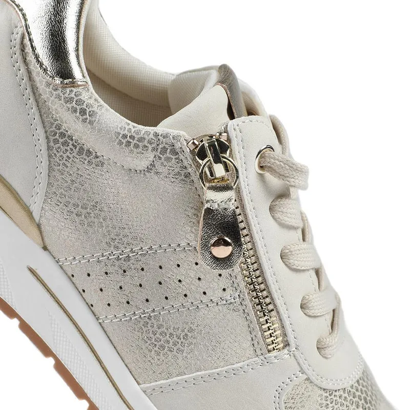 Cushioned Zip Up Trainers - WOIL43022 / 329 072 - Beige