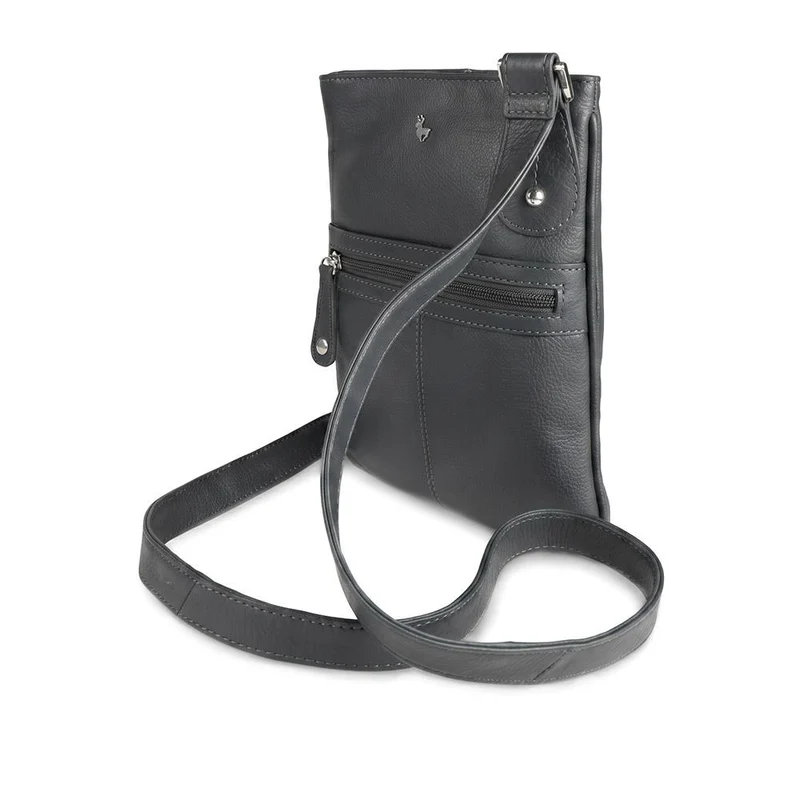 Leather Crossbody Bag W/ Outer Zip Pocket - LLOYD44037 / 330 479 - Navy